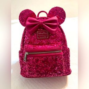 Disney Loungefly Magenta Sequin Backpack